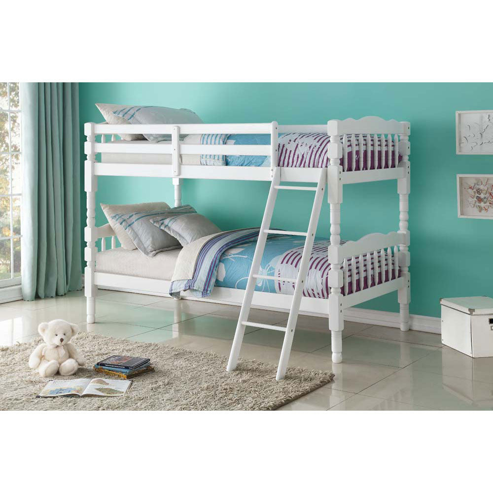 ACME 02298-1 Homestead Twin Bunk Bed, White (1Set/2Ctn)