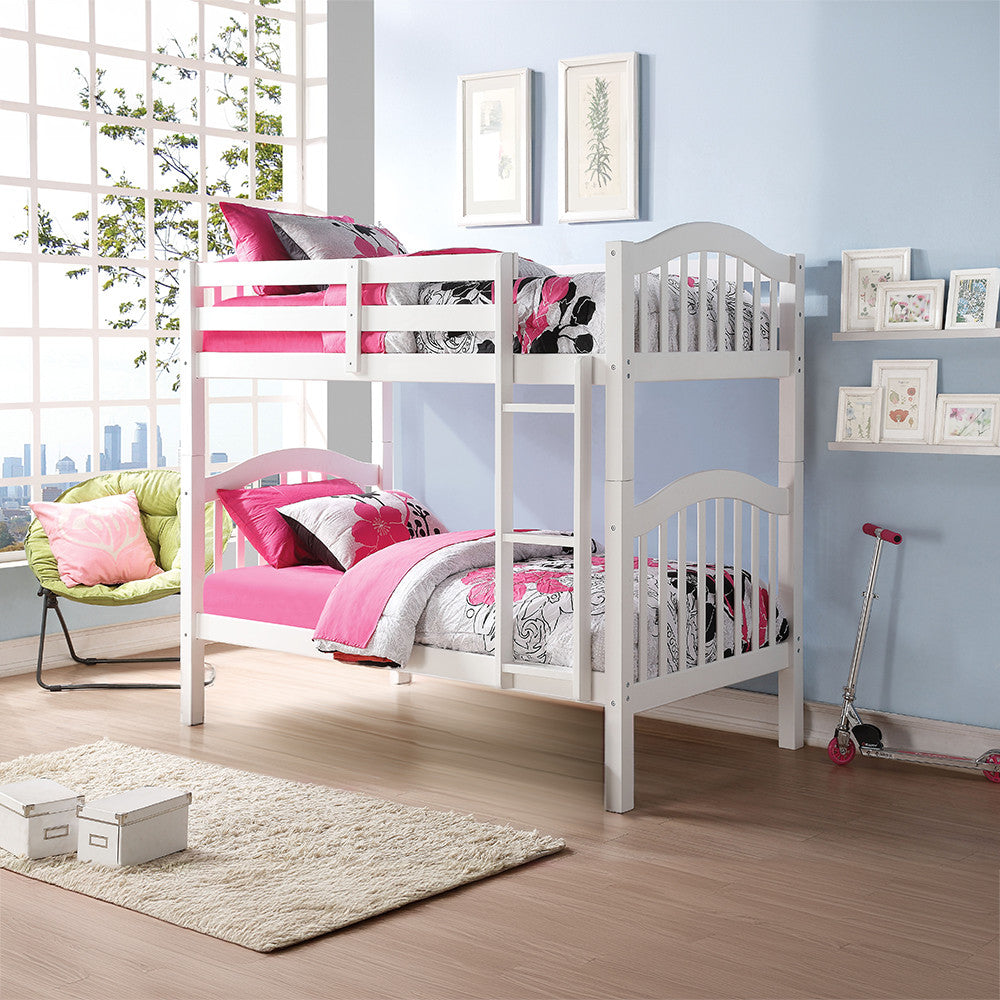ACME 02354 Heartland Twin Bunk Bed, White (1Set/2Ctn)