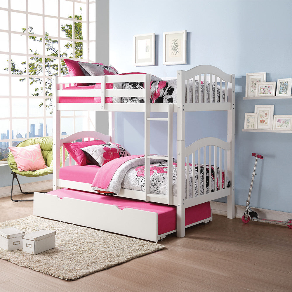 ACME 02354 Heartland Twin Bunk Bed, White (1Set/2Ctn)