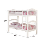 ACME 02354 Heartland Twin Bunk Bed, White (1Set/2Ctn)