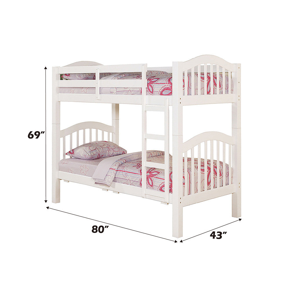 ACME 02354 Heartland Twin Bunk Bed, White (1Set/2Ctn)