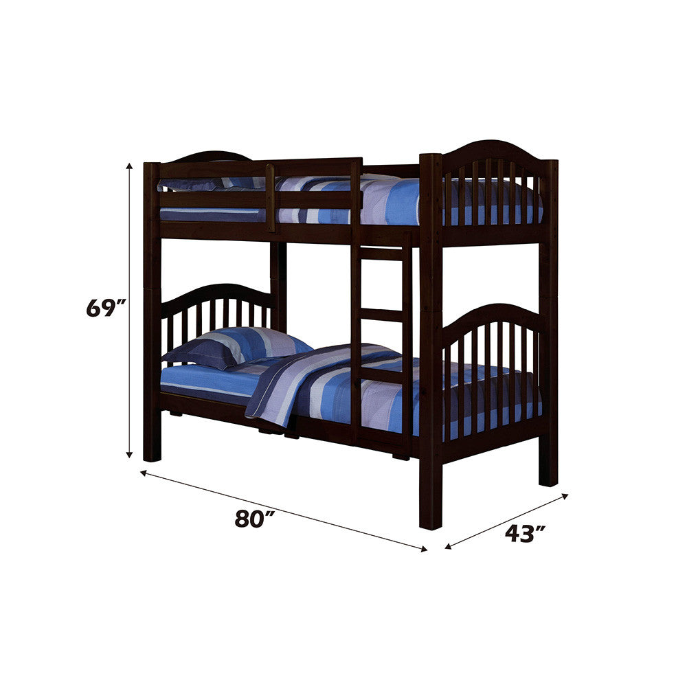 ACME 02554 Heartland Twin Bunk Bed, Espresso (1Set/2Ctn)