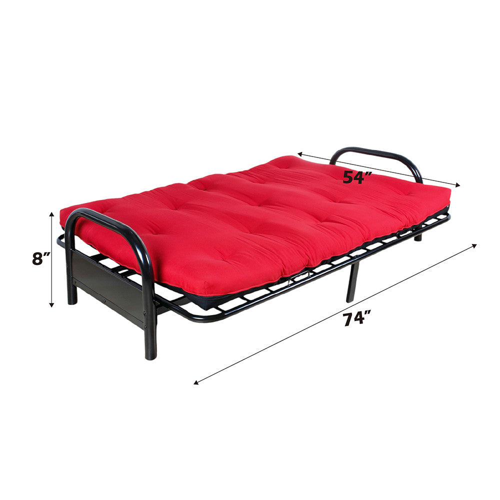 ACME 02812 Nabila Full Futon Mattress, 8"H, Red & Black