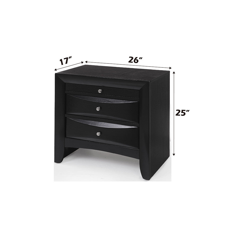 ACME 04163 Ireland Nightstand, Black