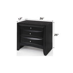 ACME 04163 Ireland Nightstand, Black