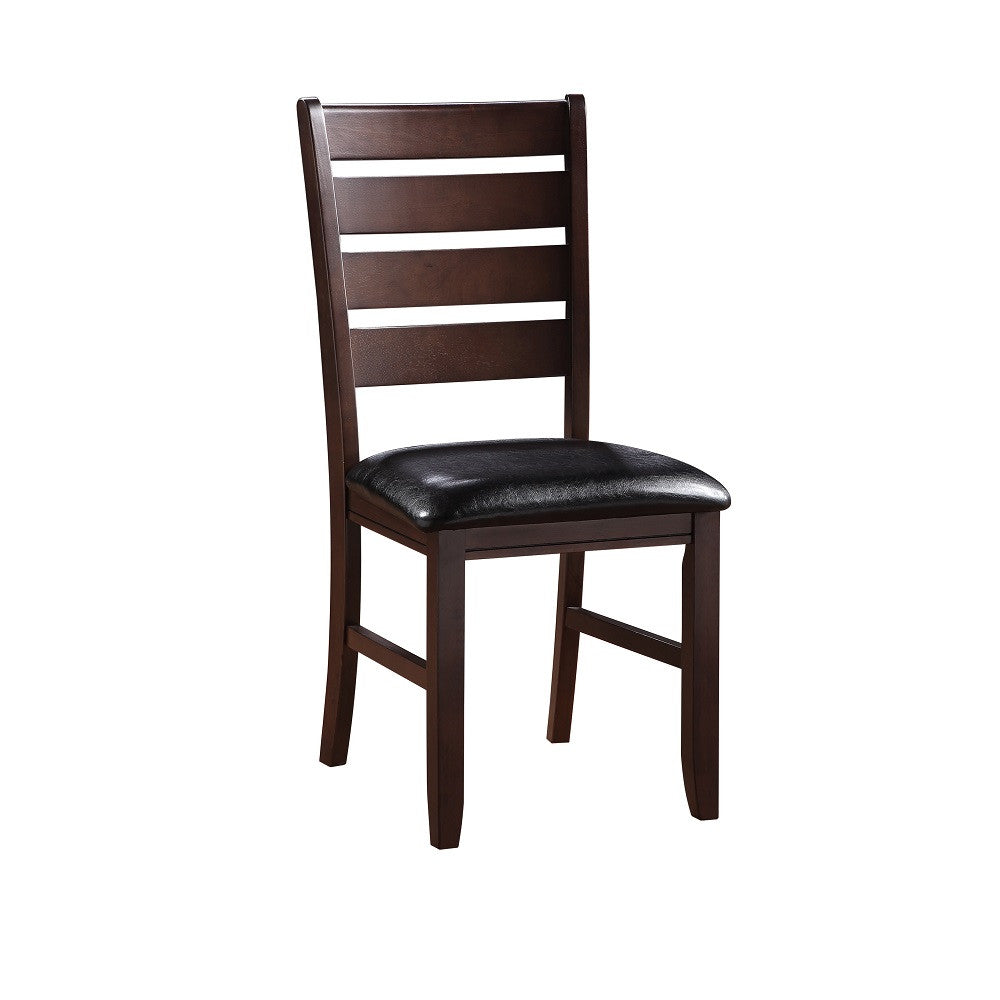 ACME 04624 Urbana Side Chair (Set-2), Black PU & Cherry  1
