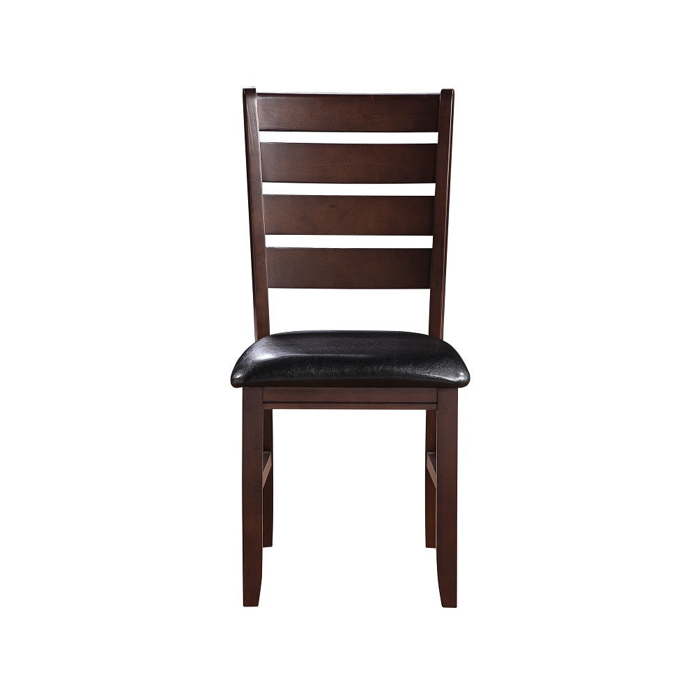 ACME 04624 Urbana Side Chair (Set-2), Black PU & Cherry  2