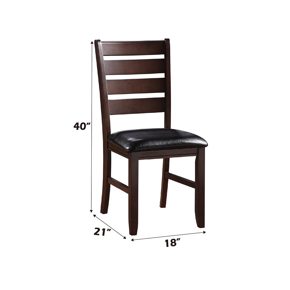ACME 04624 Urbana Side Chair (Set-2), Black PU & Cherry  6