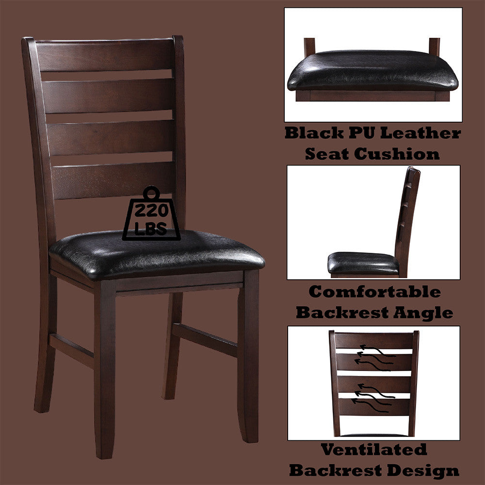 ACME 04624 Urbana Side Chair (Set-2), Black PU & Cherry  7