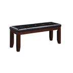 ACME 04625 Urbana Bench, Black PU & Cherry