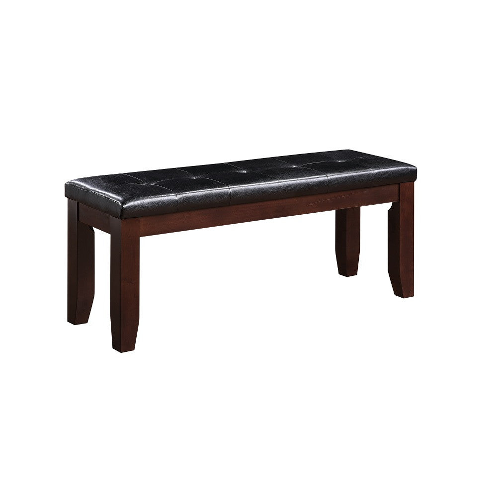 ACME 04625 Urbana Bench, Black PU & Cherry