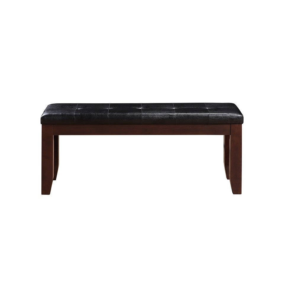 ACME 04625 Urbana Bench, Black PU & Cherry