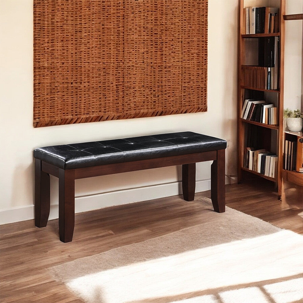 ACME 04625 Urbana Bench, Black PU & Cherry