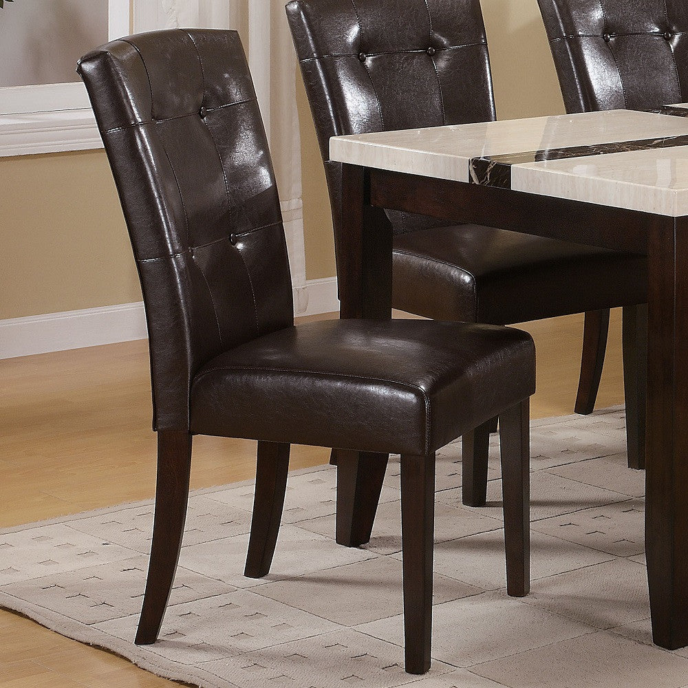 ACME 07054 Danville Side Chair (Set-2), Espresso PU & Walnut