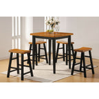 ACME 07285 Gaucho 5 Piece Pack Counter Height Set, Oak & Black