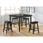 ACME 07288 Gaucho 5 Piece Pack Counter Height Set, Black