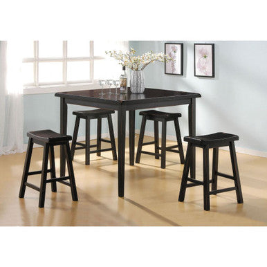 ACME 07288 Gaucho 5 Piece Pack Counter Height Set, Black