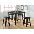 ACME 07288 Gaucho 5 Piece Pack Counter Height Set, Black