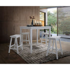 ACME 07289 Gaucho 5 Piece Pack Counter Height Set, White