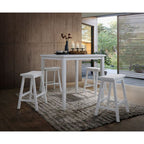ACME 07289 Gaucho 5 Piece Pack Counter Height Set, White