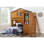 ACME 10160 Tree House Loft Bed, Rustic Oak (1Set/2Ctn)  1