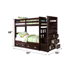ACME 10170W Allentown Espresso Twin/Twin Bunk Bed w/ Storage Ladder and Trundle  2