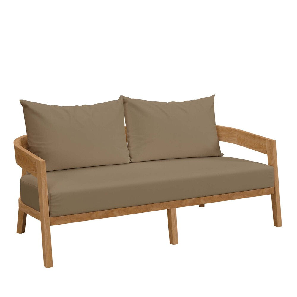 Modway EEI-5601 Brisbane Teak Wood Outdoor Patio Loveseat