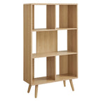 Modway EEI-5743 Transmit 5 Shelf Wood Grain Bookcase