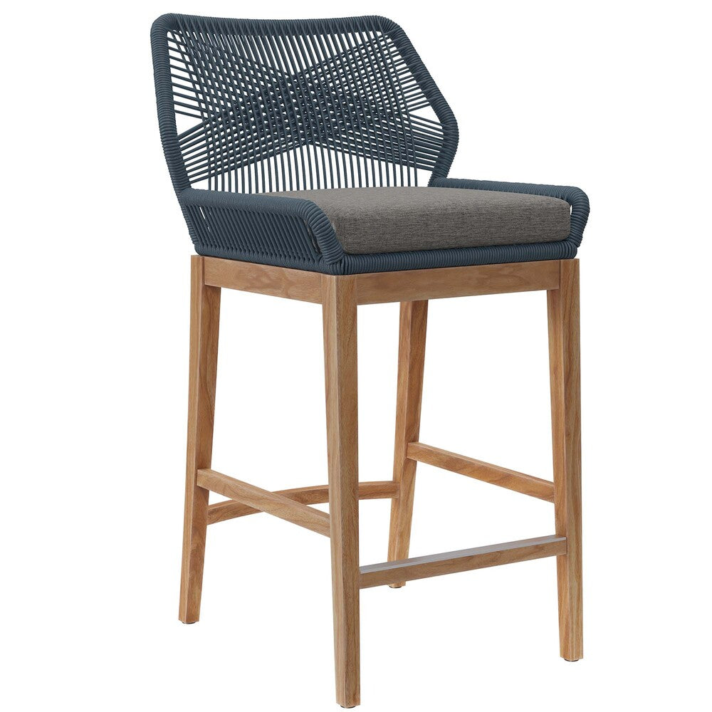 Modway EEI-5746 Wellspring Outdoor Patio Teak Wood Bar Stool