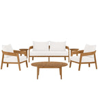Modway EEI-5833 Brisbane 6-Piece Teak Wood Outdoor Patio Set