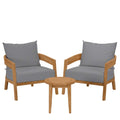 Modway EEI-5835 Brisbane 3-Piece Teak Wood Outdoor Patio Set