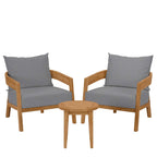 Modway EEI-5835 Brisbane 3-Piece Teak Wood Outdoor Patio Set