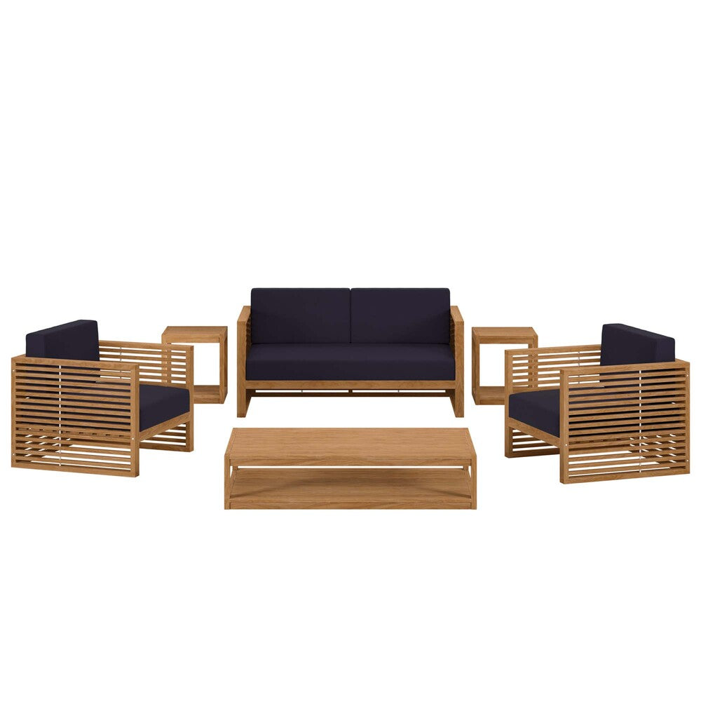 Modway EEI-5836 Carlsbad 6-Piece Teak Wood Outdoor Patio Set