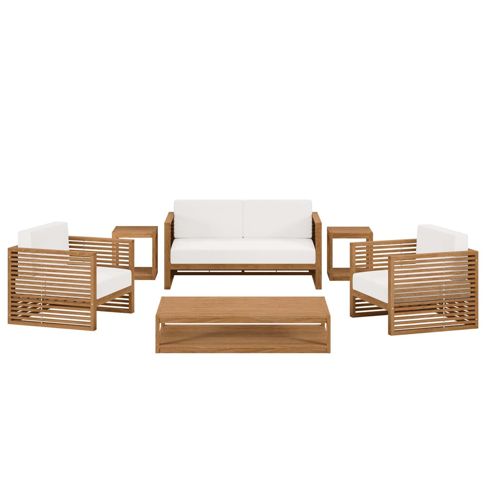 Modway EEI-5836 Carlsbad 6-Piece Teak Wood Outdoor Patio Set