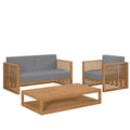 Modway EEI-5837 Carlsbad 3-Piece Teak Wood Outdoor Patio Set