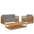 Modway EEI-5837 Carlsbad 3-Piece Teak Wood Outdoor Patio Set