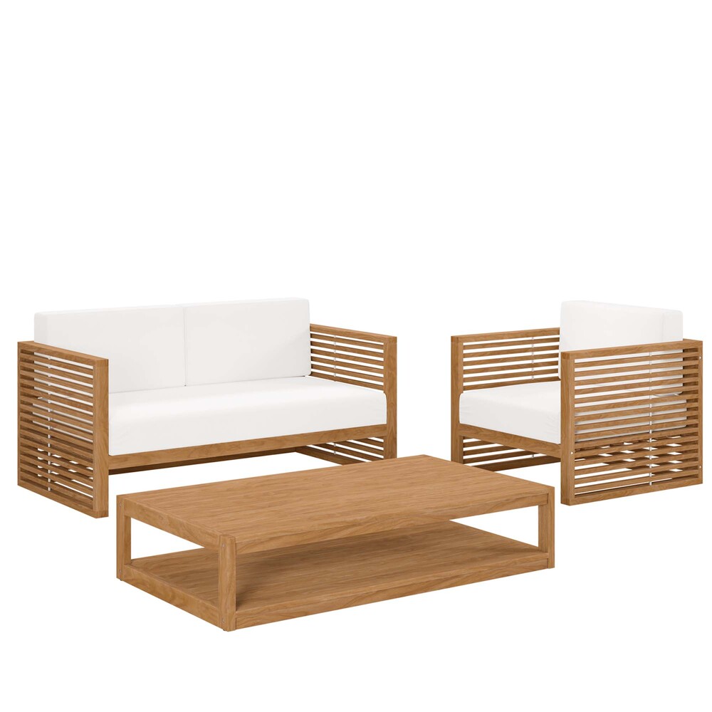 Modway EEI-5837 Carlsbad 3-Piece Teak Wood Outdoor Patio Set