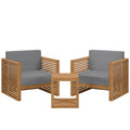 Modway EEI-5838 Carlsbad 3-Piece Teak Wood Outdoor Patio Set