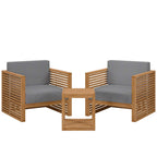 Modway EEI-5838 Carlsbad 3-Piece Teak Wood Outdoor Patio Set
