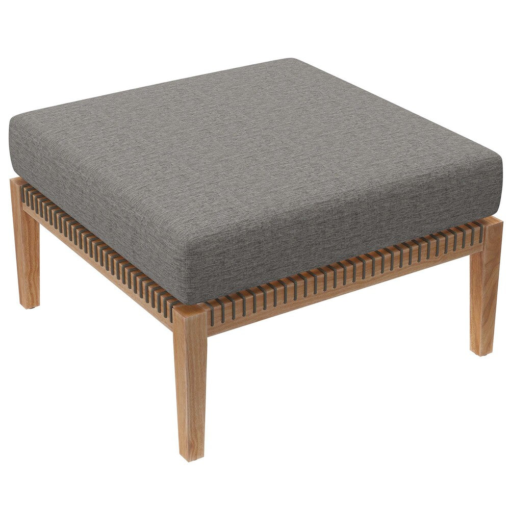 Modway EEI-5854 Clearwater Outdoor Patio Teak Wood Ottoman