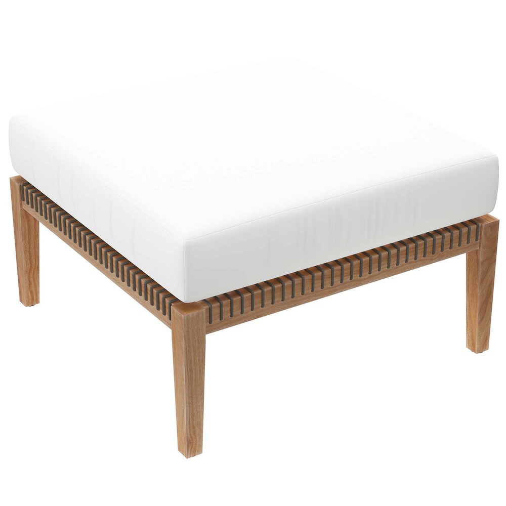 Modway EEI-5854 Clearwater Outdoor Patio Teak Wood Ottoman
