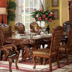ACME 12150 Dresden Dining Table with Trestle Pedestal, Cherry Oak (1Set/2Ctn)