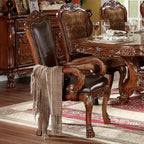 ACME 12154 Dresden Arm Chair (Set-2), PU & Cherry Oak