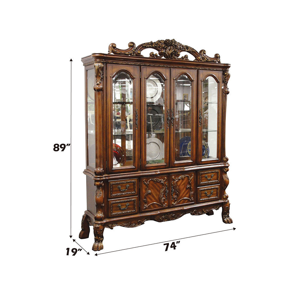ACME 12155 Dresden Hutch & Buffet, Cherry Oak (1Set/2Ctn)