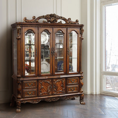 ACME 12155 Dresden Hutch & Buffet, Cherry Oak (1Set/2Ctn)