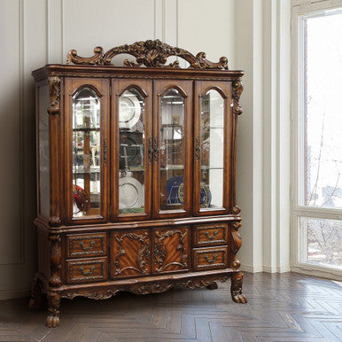 ACME 12155 Dresden Hutch & Buffet, Cherry Oak (1Set/2Ctn)
