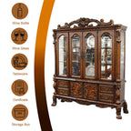 ACME 12155 Dresden Hutch & Buffet, Cherry Oak (1Set/2Ctn)