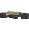 Modway EEI-606 Corona 7 Piece Outdoor Patio Sectional Set