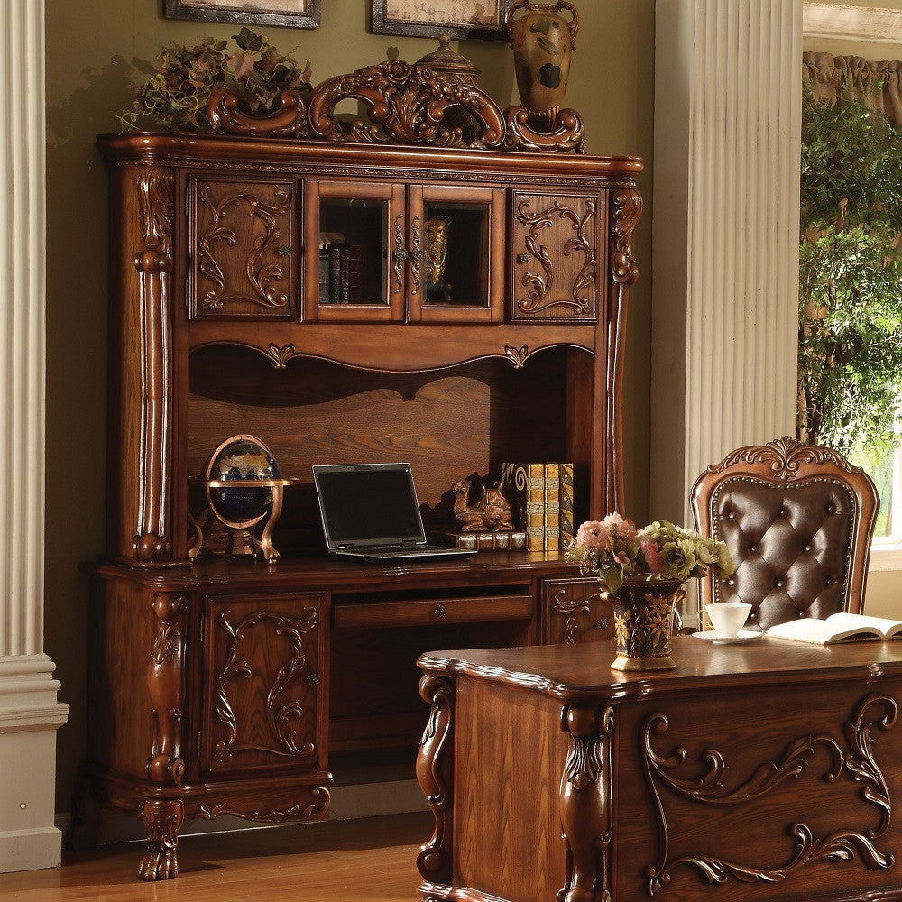 ACME 12172 Dresden Computer Desk & Hutch, Cherry Oak (1Set/2Ctn)