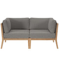 Modway EEI-6119 Clearwater Outdoor Patio Teak Wood Loveseat